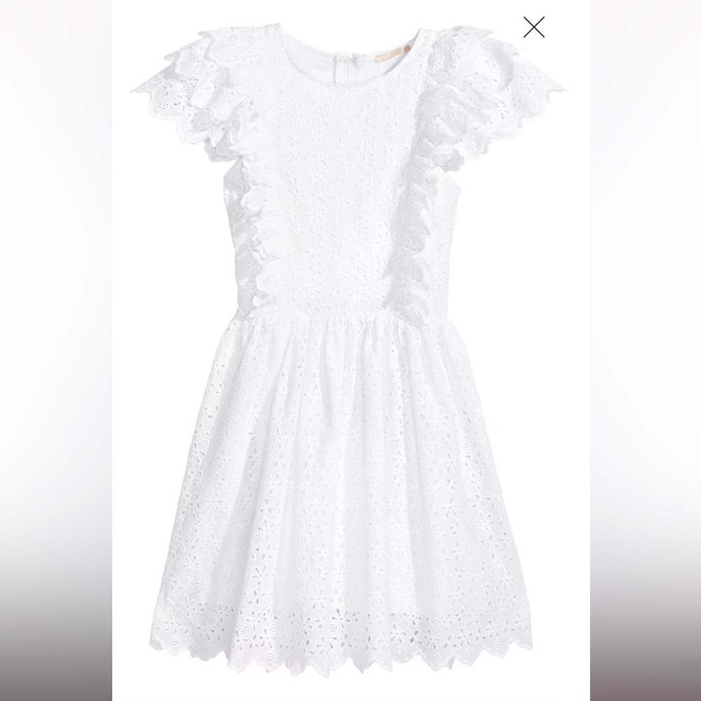 H&M white eyelet dress